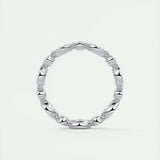 0.98 Marquise and Round Bezel Moissanite Bridal Wedding Band 5