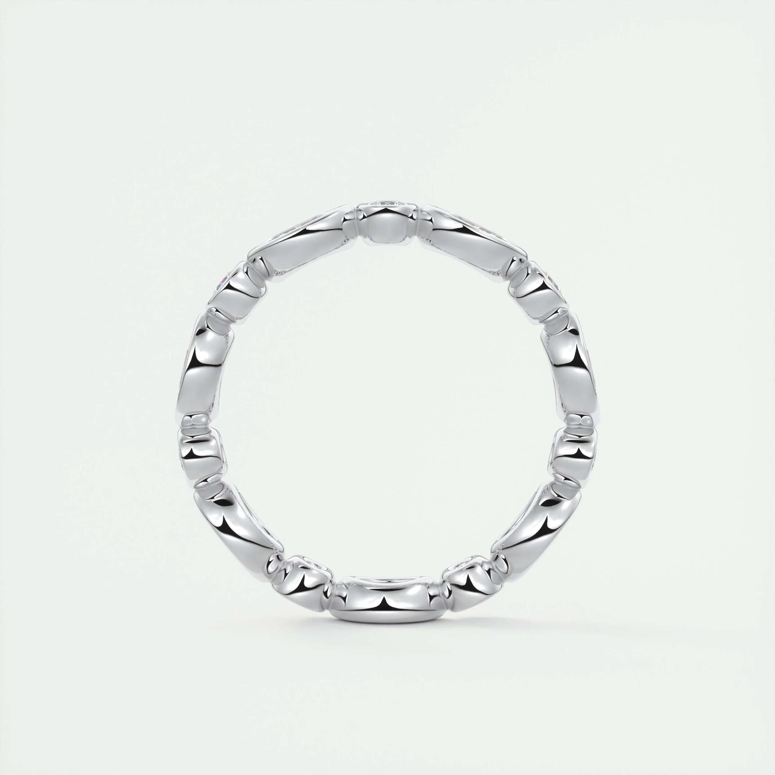 0.98 Marquise and Round Bezel Moissanite Bridal Wedding Band 5