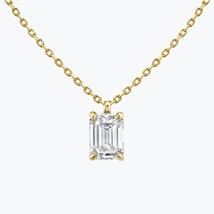 
                  
                    0.25-1.0ct Emerald-Cut Solitaire Moissanite Diamond Layering Necklace 3
                  
                