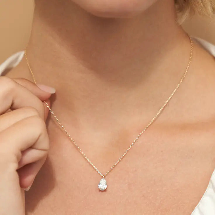 
                  
                    0.25-1.0ct Pear Cut Solitaire Moissanite Diamond Necklace 3
                  
                