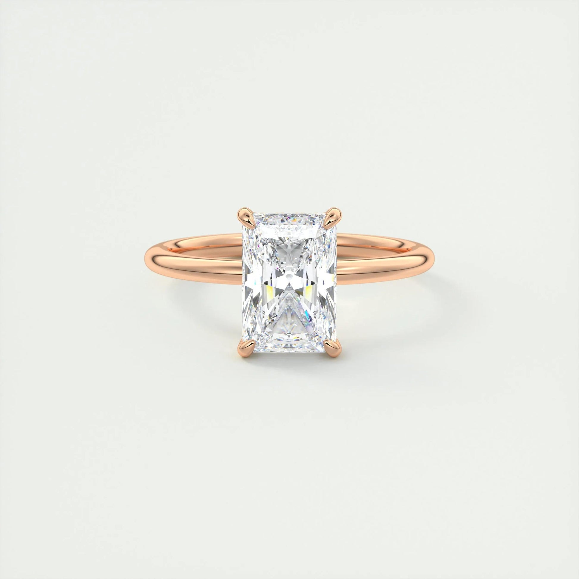 2.10 CT Radiant Hidden Halo Moissanite Engagement Ring 15