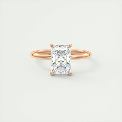 2.10 CT Radiant Hidden Halo Moissanite Engagement Ring 15