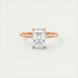 2.10 CT Radiant Solitaire Hidden Halo Moissanite Engagement Ring 15