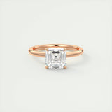 2.03 CT Asscher Cut Solitaire Moissanite Engagement Ring 15