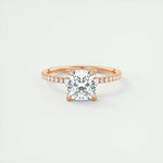 2.15 CT Cushion Cut Pave Moissanite Engagement Ring 15
