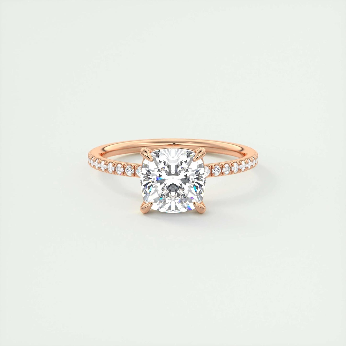 
                  
                    2.15 CT Cushion Cut Solitaire Pave Moissanite Engagement Ring 15
                  
                