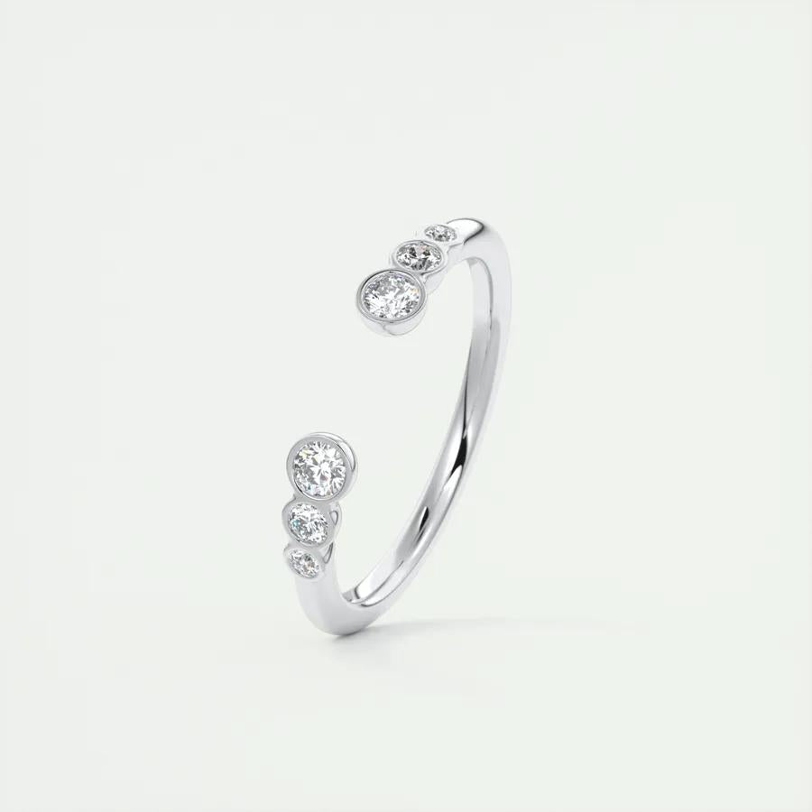 
                  
                    0.22 Round Bezel Open Moissanite Bridal Wedding Band 5
                  
                