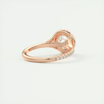 2.0 CT Round Halo Split Shank Moissanite Engagement Ring 15