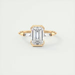 1.91 CT Emerald Half Bezel 3 Stone Moissanite Engagement Ring 15