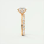 2.08 CT Princess Hidden Halo Moissanite Engagement Ring 17