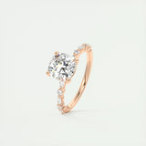 2.15 CT Cushion Cut Pave Moissanite Engagement Ring 18