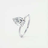 1.93 CT Pear Cut Solitaire Moissanite Engagement Ring 4