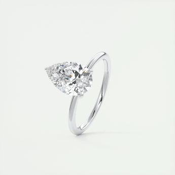 1.93 CT Pear Cut Solitaire Moissanite Engagement Ring 4