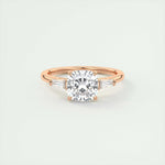 2.15 CT Cushion Cut Three Stone Moissanite Engagement Ring 15