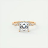 2.08 CT Princess Solitaire Pave Moissanite Engagement Ring 15