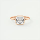 2.03 CT Asscher Cut Bezel Solitaire Moissanite Engagement Ring 15