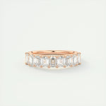 1.80 Emerald Cut Half Eternity Moissanite Bridal Wedding Band 7