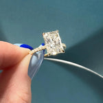 2.10 CT Radiant Cut Pave Style Moissanite Engagement Ring 2