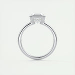 2.03 CT Asscher Half Bezel Solitaire Moissanite Engagement Ring 8