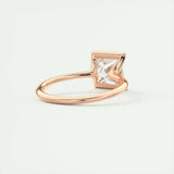 2.08 CT Princess Solitaire Half Bezel Moissanite Engagement Ring 14