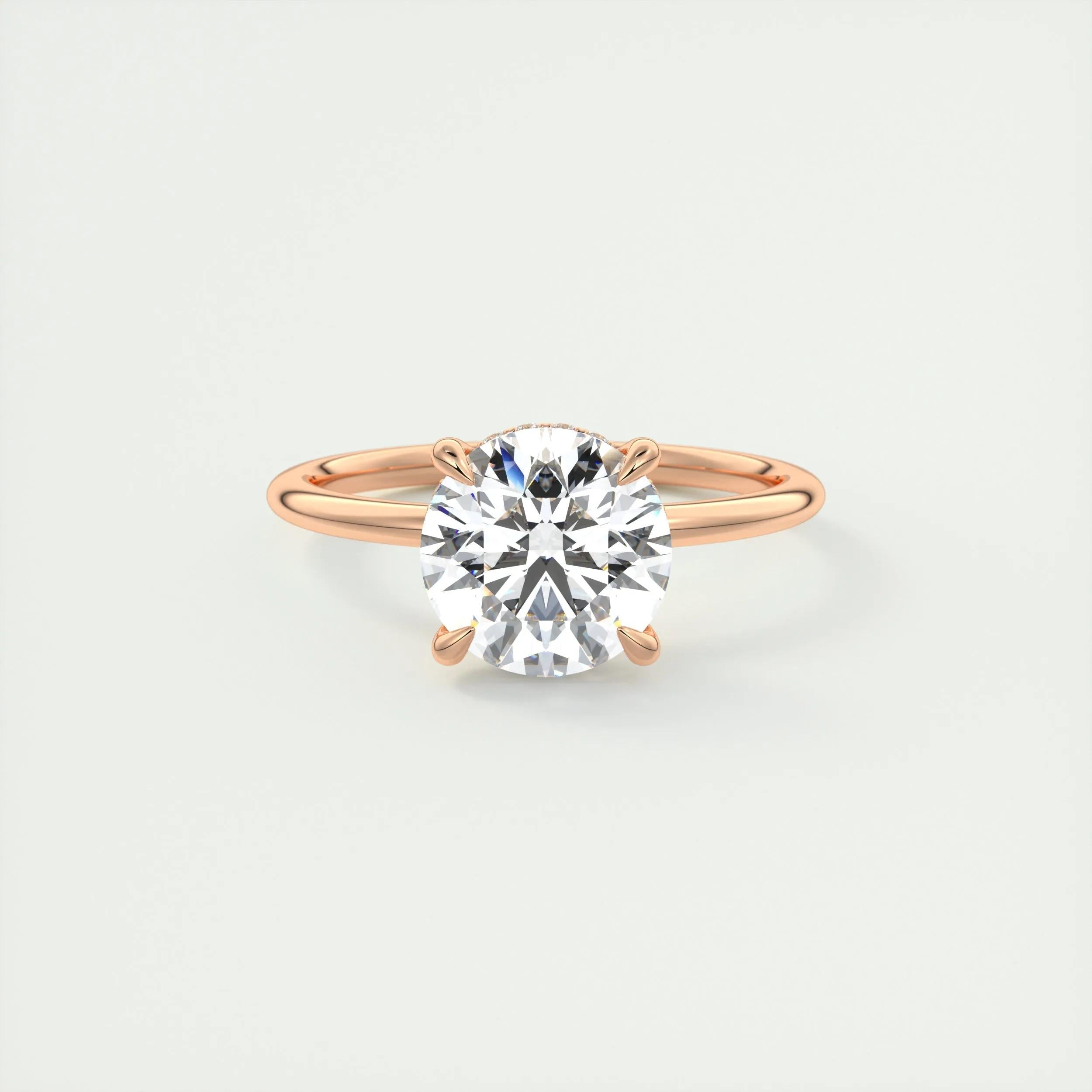 2.0 CT Round Hidden Halo Moissanite Engagement Ring 15