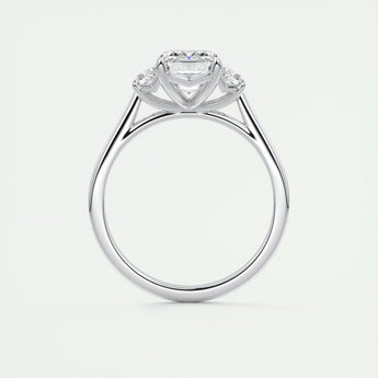 1.91 CT Emerald Cut Three Stone Moissanite Engagement Ring 8