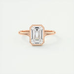 2.03 CT Emerald Cut Bezel Solitaire Moissanite Engagement Ring 15