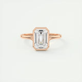 2.03 CT Emerald Cut Bezel Solitaire Moissanite Engagement Ring 15