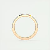 0.54 Baguette Bar Set Half Eternity Moissanite Bridal Wedding Band 17