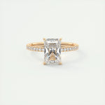 2.10 CT Radiant Cut Pave Style Moissanite Engagement Ring 16