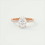 1.91 CT Oval Cut Solitaire Pave Moissanite Engagement Ring 15