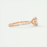 2.0 CT Round Pave Moissanite Engagement Ring 16
