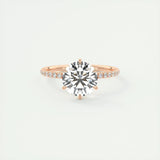 2.0 CT Round Cut Pave Moissanite Engagement Ring 15