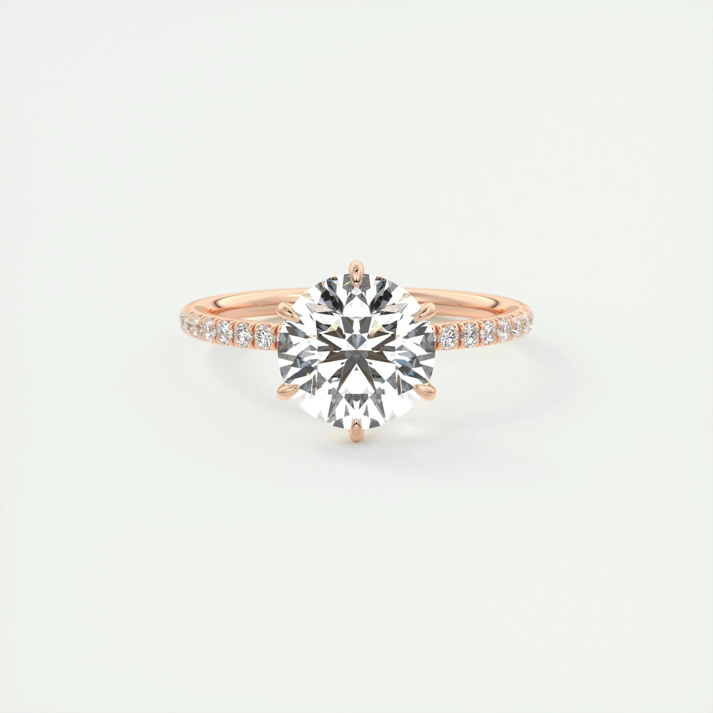 2.0 CT Round Cut Pave Moissanite Engagement Ring 15
