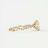2.08 CT Princess Cut Pave Moissanite Engagement Ring 16
