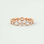 0.98 Marquise and Round Bezel Moissanite Bridal Wedding Band 11
