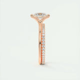 2.08 CT Princess Solitaire Half Bezel Moissanite Engagement Ring 16