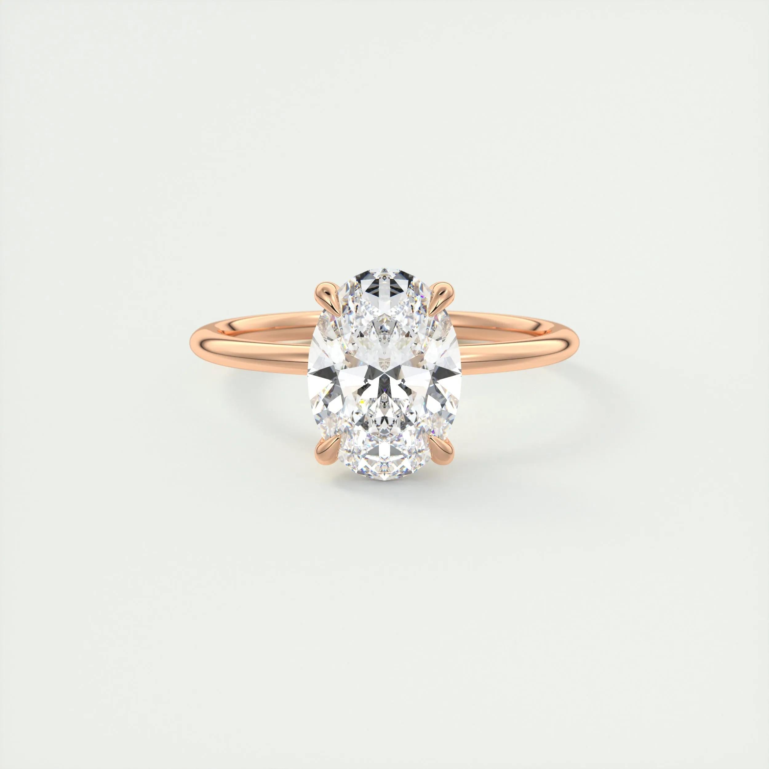 1.91 CT Oval Hidden Halo Moissanite Engagement Ring 16