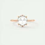 1.47 CT Round Rose Cut  Solitaire Double Prong Moissanite Engagement Ring 16