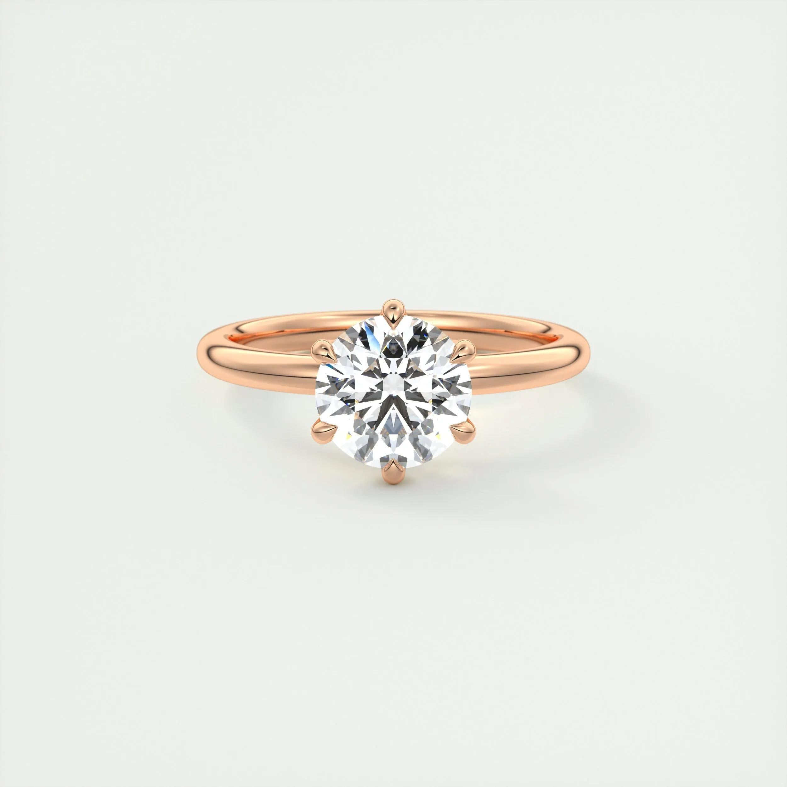 1.35 CT Round Cut Solitaire Moissanite Engagement Ring 15