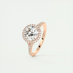 2.0 CT Round Halo Split Shank Moissanite Engagement Ring 16