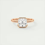 2.03 CT Asscher Half Bezel Solitaire Moissanite Engagement Ring 16