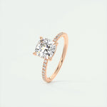 2.15 CT Cushion Cut Pave Moissanite Engagement Ring 18