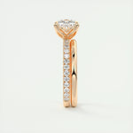2.15 CT Cushion Cut Solitaire Pave Moissanite Engagement Ring 19