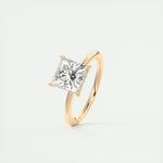 2.08 CT Princess Hidden Halo Moissanite Engagement Ring 16