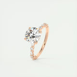 2.0 CT Round Pave Moissanite Engagement Ring 18