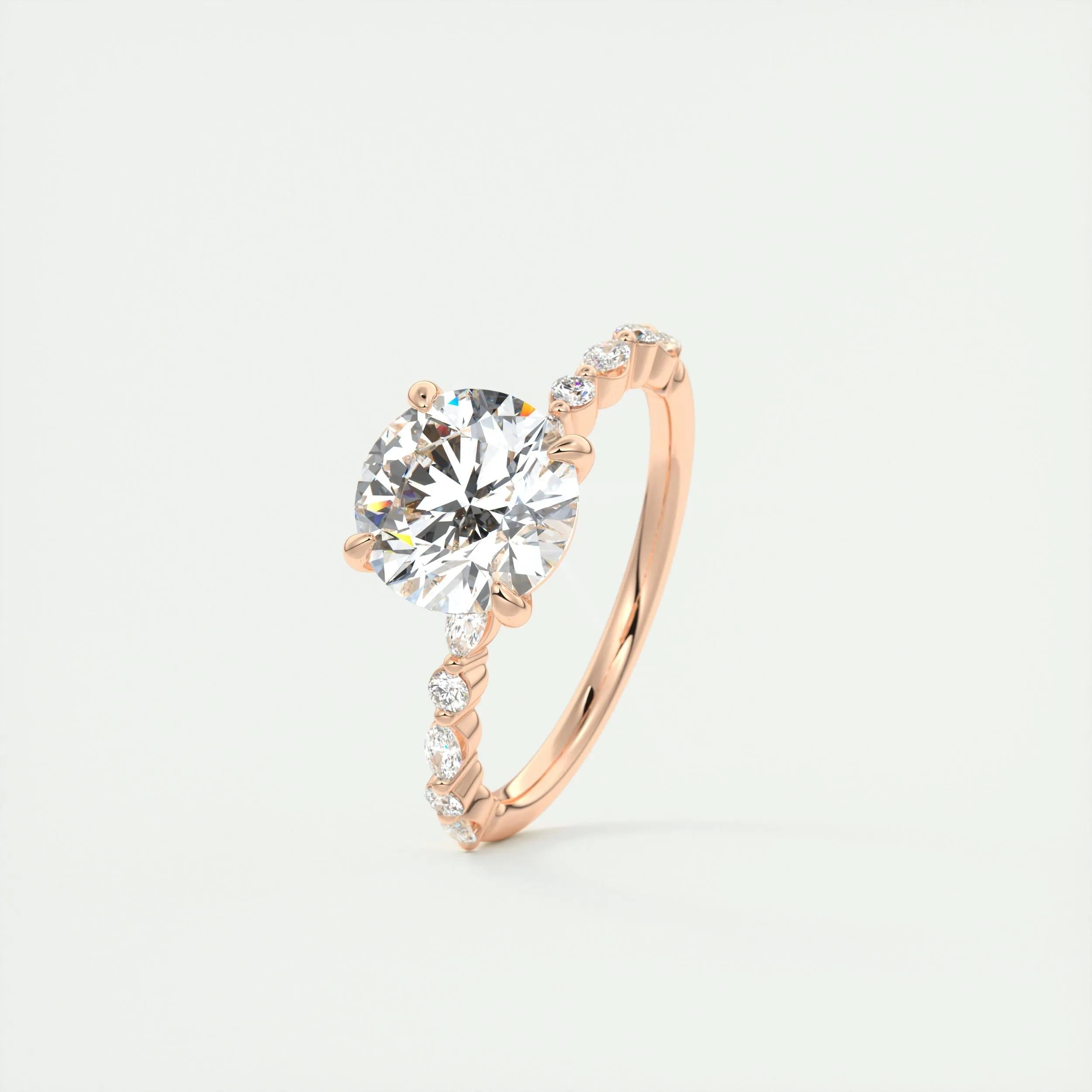 2.0 CT Round Pave Moissanite Engagement Ring 18