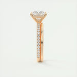 2.08 CT Princess Cut Pave Moissanite Engagement Ring 19