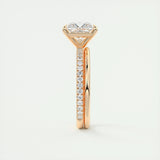 2.08 CT Princess Cut Pave Moissanite Engagement Ring 19