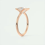 2.08 CT Princess Solitaire Half Bezel Moissanite Engagement Ring 17